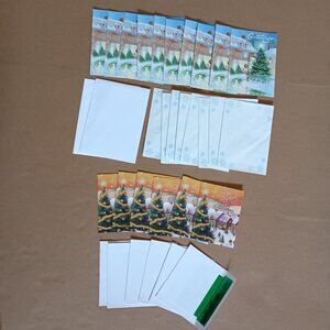 unused vintage Christmas cards, 2 varieties, 16 cards total with envelopes